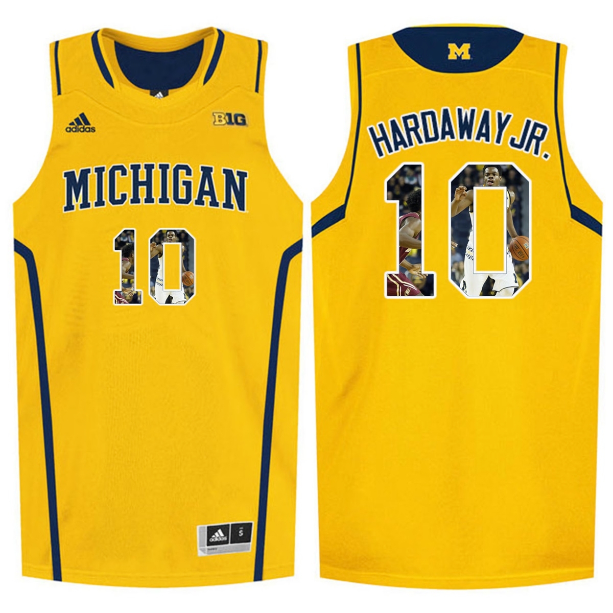 Michigan Wolverines Men's NCAA Tim Hardaway Jr. #10 Yellow Player Art Player Pictorial Tank Top College Basketball Jersey GVQ7049GI